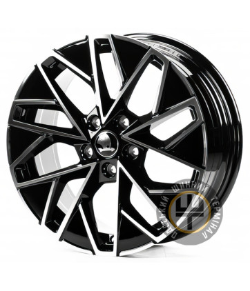 Replica SK17444 7x17 5x112 ET45 DIA57.1 Gloss Black Machined Face (Черный глянцевый полированное лицо)