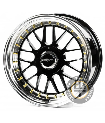 CAST WHEELS CW646 8x17 10x113 ET30 DIA73.1 Чёрный глянцевый с полированной полкой