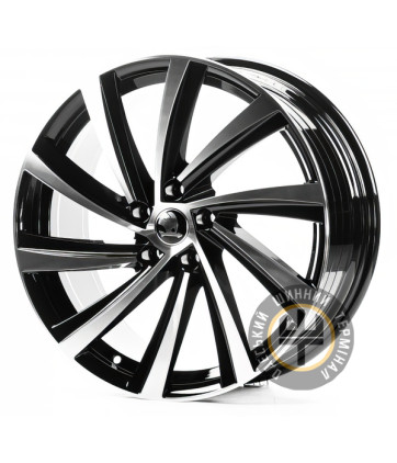 Replica SK18304 8x18 5x112 ET44 DIA57.1 Gloss Black Machined Face (Черный глянцевый полированное лицо)
