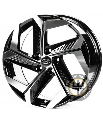 Replica HND18629 7.5x18 5x114.3 ET51 DIA67.1 Gloss Black Machined Face (Черный глянцевый полированное лицо)