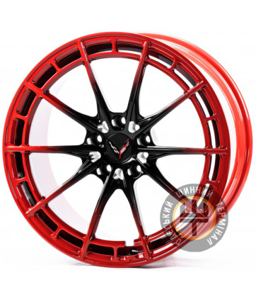 WS FORGED WS-COR002 10x19 5x120 ET37 DIA66.9 Outer Red Black  (Глянцевый черный с красным ободом)