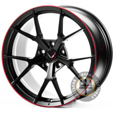 WS FORGED WS-COR001 10x19 5x120 ET43 DIA66.9 SATIN_BLACK_SATIN_RED_LINE