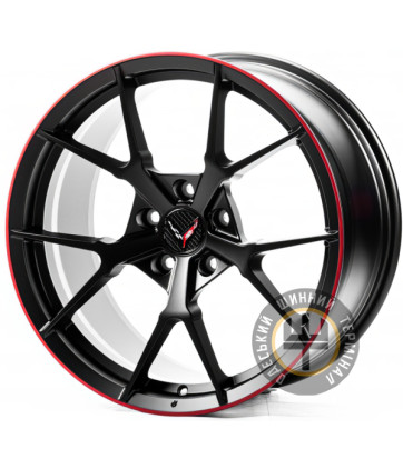 WS FORGED WS-COR001 10x19 5x120 ET43 DIA66.9 SATIN_BLACK_SATIN_RED_LINE