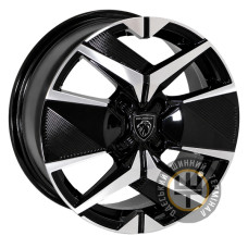 Zorat Wheels BKY1256 6.5x16 4x108 ET32 DIA65.1 Metall Cutting Black (Матовый черный с полировкой)