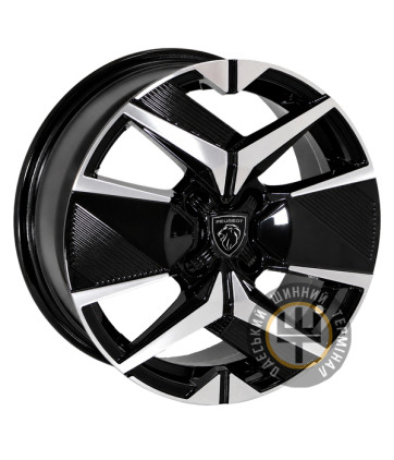 Zorat Wheels BKY1256 6.5x16 4x108 ET32 DIA65.1 Metall Cutting Black (Матовый черный с полировкой)
