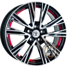 GT 166200 7x16 5x100 ET35 DIA67.1 Чёрный полированный с красной полосой