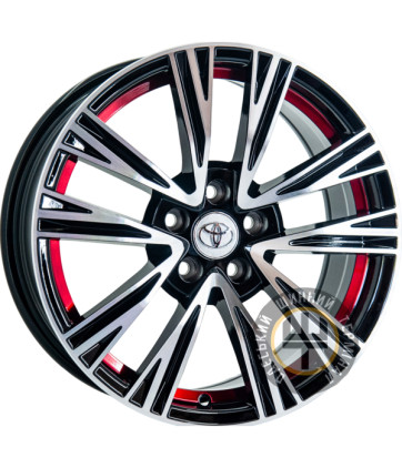 GT 166200 7x16 5x100 ET35 DIA67.1 Чёрный полированный с красной полосой