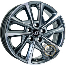 Replica Hyundai GT JC221 7x17 5x114.3 ET45 DIA67.1 Gun metal full polish (Темно-серый с полированным ободом)