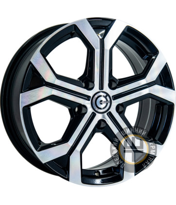 Replica Renault Y1388 6.5x16 5x114.3 ET32 DIA66.1 Black polished (Черный с полированной лицевой частью)