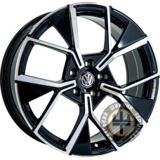 Replica Volkswagen F9010 8.5x19 5x112 ET40 DIA57.1 Черный с алмазной механической обработкой лицевой поверхности