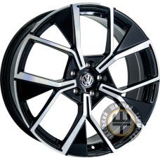 Replica Volkswagen FA010 8.5x20 5x112 ET38 DIA57.1 Черный с алмазной механической обработкой лицевой поверхности