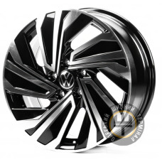 Replica VV17703 7x17 5x112 ET46 DIA57.1 Gloss Black Machined Face (Черный глянцевый полированное лицо)