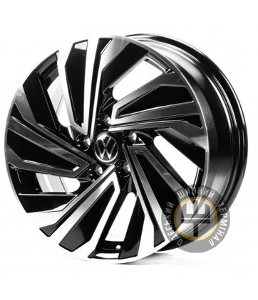 Replica VV17703 7x17 5x112 ET46 DIA57.1 Gloss Black Machined Face (Черный глянцевый полированное лицо)