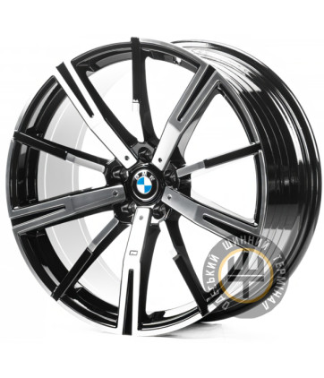 Replica B20354 10x20 5x112 ET46 DIA66.5 Gloss Black Machined Face (Черный глянцевый полированное лицо)