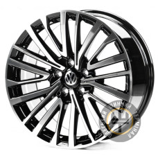 Replica VV18703 8x18 5x112 ET44 DIA57.1 Gloss Black Machined Face (Черный глянцевый полированное лицо)