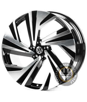 Replica VV21846 8.5x21 5x112 ET40 DIA57.1 Gloss Black Machined Face (Черный глянцевый полированное лицо)