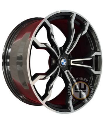 Replica FORGED B2604527 9x20 5x112 ET25 DIA66.5 Gloss Black Machined Face (Черный глянцевый полированное лицо)