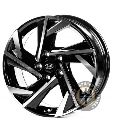 Replica HND17713 7x17 5x114.3 ET49 DIA67.1 Gloss Black Machined Face (Черный глянцевый полированное лицо)