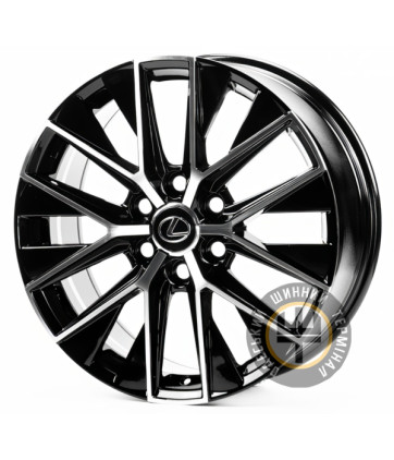 Replica LX20912 8x20 6x139.7 ET55 DIA95.1 Gloss Black Machined Face (Черный глянцевый полированное лицо)