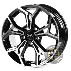 Replica HND16096 6.5x16 5x114.3 ET46 DIA67.1 Gloss Black Machined Face (Черный глянцевый полированное лицо)