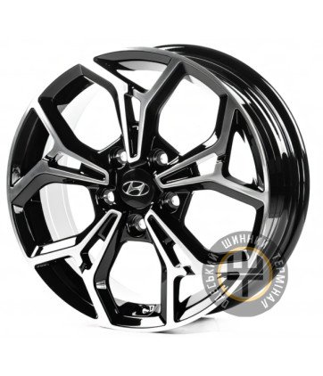 Replica HND16096 6.5x16 5x114.3 ET46 DIA67.1 Gloss Black Machined Face (Черный глянцевый полированное лицо)