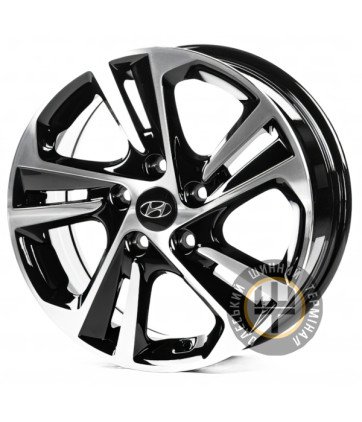 Replica HND16852 6.5x16 5x114.3 ET46 DIA67.1 Gloss Black Machined Face (Черный глянцевый полированное лицо)