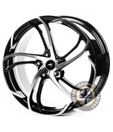 Replica FORGED MCL001 11x20 5x112 ET24.8 DIA57.1 Gloss Black Machined Face (Черный глянцевый полированное лицо)