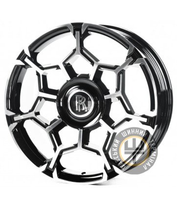 Replica FORGED RR002 8.5x22 5x112 ET19 DIA66.5 Gloss Black Machined Face (Черный глянцевый полированное лицо)