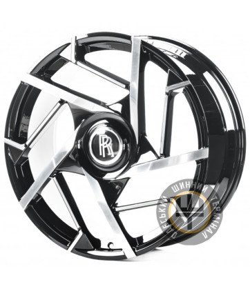 Replica FORGED RR003 10x23 5x120 ET35 DIA66.5 Gloss Black Machined Face (Черный глянцевый полированное лицо)
