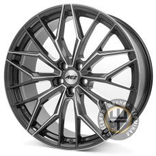 Aez Porto 8x19 5x112 ET50 DIA70.1 Gun metal full polish (Темно-серый с полированным ободом)
