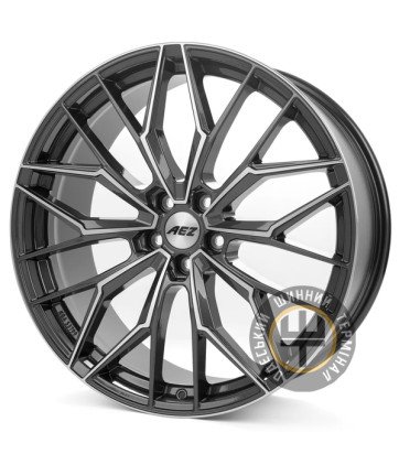 Aez Porto 8x19 5x112 ET50 DIA70.1 Gun metal full polish (Темно-серый с полированным ободом)