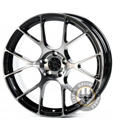 WS FORGED WS-160C 8x19 5x112 ET20 DIA66.5 Gloss black with dark machined face