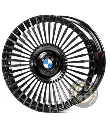 WS FORGED WS-B003C 10.5x20 5x112 ET44 DIA66.45 Gloss black with dark machined face
