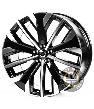 Replica V21064 9x21 5x108 ET38.5 DIA63.4 Gloss Black Machined Face (Черный глянцевый полированное лицо)