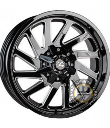 Replica Lexus JT-1627 9x20 6x139.7 ET20 DIA110 Черный с полировкой с дополнительным слоем лака
