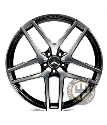 Replica Mercedes (MR001) 10.5x22 5x112 ET50 DIA66.45 Gloss Black (Черный глянец)