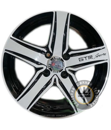 Sportmax Racing SR-3111Z 7x16 4x100 ET40 DIA67.1 Чёрный обод, спица белая с чёрной полосой в середине и чёрной окантовкой