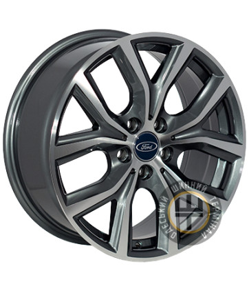 ZF FE129 7.5x17 5x108 ET52 DIA63.4 Gun metal full polish (Темно-серый с полированным ободом)