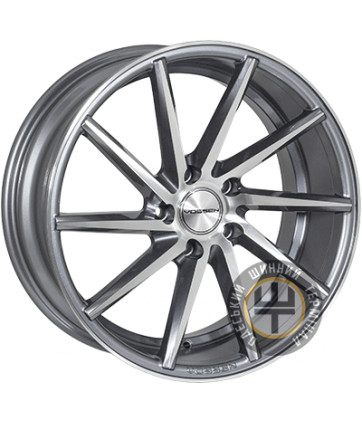 ZF QC175 8x18 5x112 ET35 DIA66.6 Gun metal full polish (Темно-серый с полированным ободом)