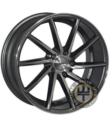 ZF QC177 7.5x17 5x114.3 ET40 DIA67.1 Gun metal full polish (Темно-серый с полированным ободом)