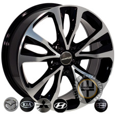 Zorat Wheels BK5212 6.5x16 5x108 ET37 DIA65.1 Black polished (Черный с полированной лицевой частью)