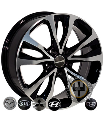 Zorat Wheels BK5212 6.5x16 5x98 ET39 DIA58.1 Black polished (Черный с полированной лицевой частью)