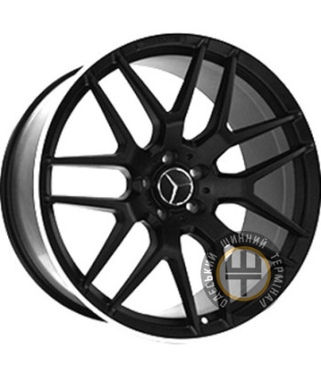 Replica Mercedes (MR762) 8.5x20 5x112 ET45 DIA66.6 Черный с дымкой с полированным ободом