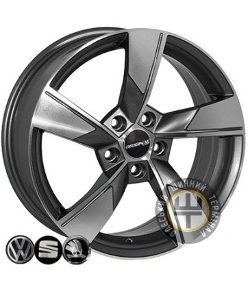 ZF SK522 7x17 5x112 ET40 DIA57.1 Gun metal full polish (Темно-серый с полированным ободом)