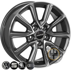 Zorat Wheels BK5344 6.5x16 5x112 ET40 DIA57.1 Grey Polished (Темно-серый с полированной лицевой частью)