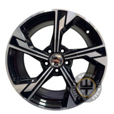 Replica Skoda (CT1382) 7.5x17 5x112 ET40 DIA66.6 Черный с алмазной механической обработкой лицевой поверхности