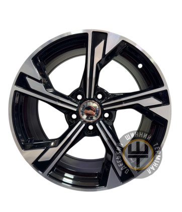 Replica Skoda (CT1382) 7.5x17 5x112 ET40 DIA66.6 Черный с алмазной механической обработкой лицевой поверхности