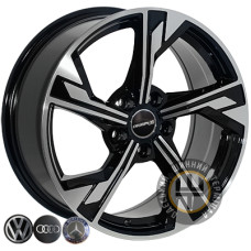Zorat Wheels BK5419 7.5x17 5x112 ET35 DIA66.6 Black polished (Черный с полированной лицевой частью)