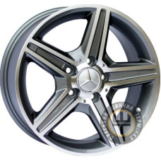 Replica Mercedes CT1455 8x18 5x112 ET45 DIA66.6 Gun metal full polish (Темно-серый с полированным ободом)