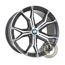 Replica BMW B5034 10.5x21 5x120 ET40 DIA74.1 Gun metal full polish (Темно-серый с полированным ободом)